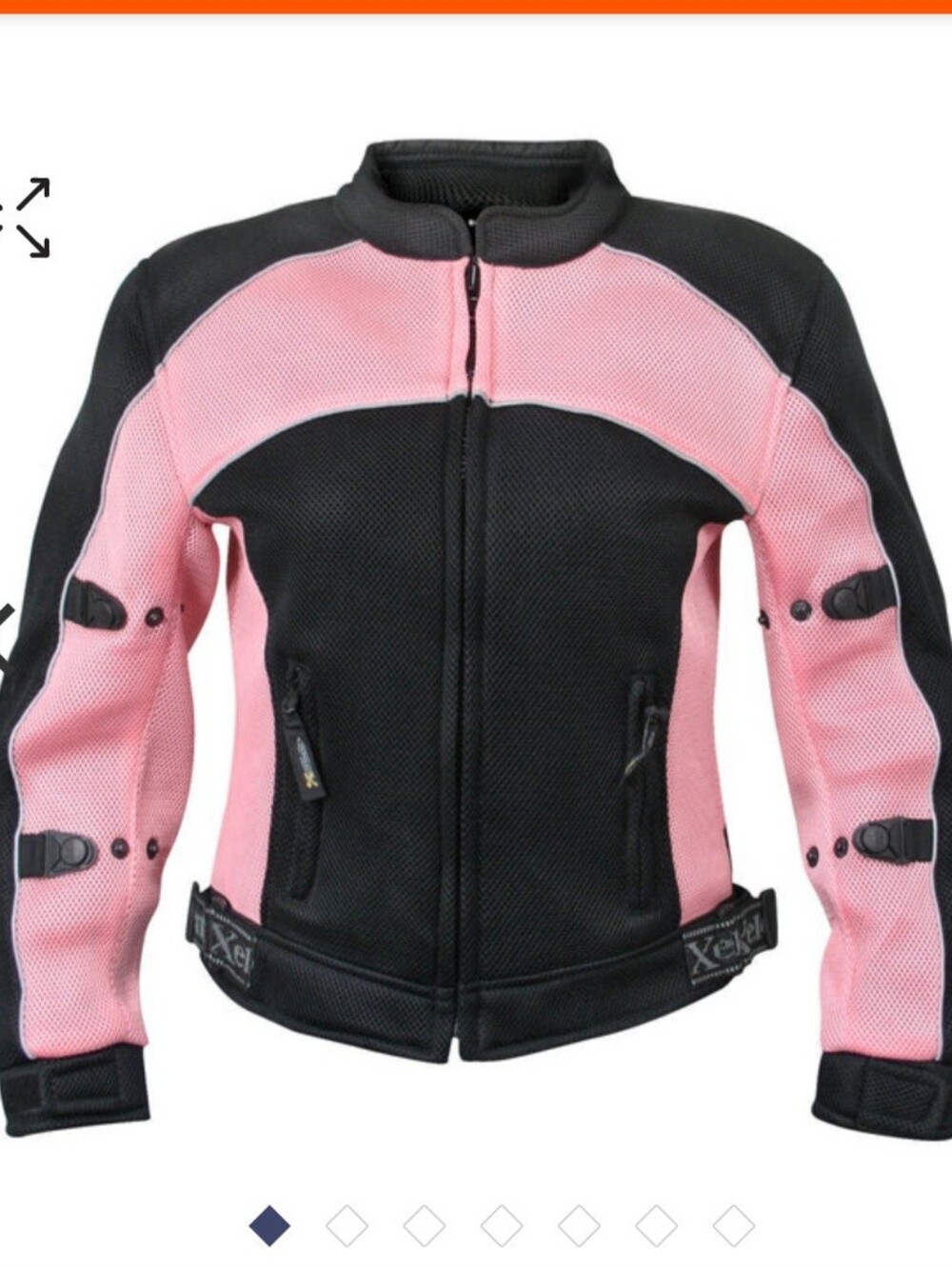 Xelement Pink and Black Mesh Armored Motorcycle Jacket. Size L